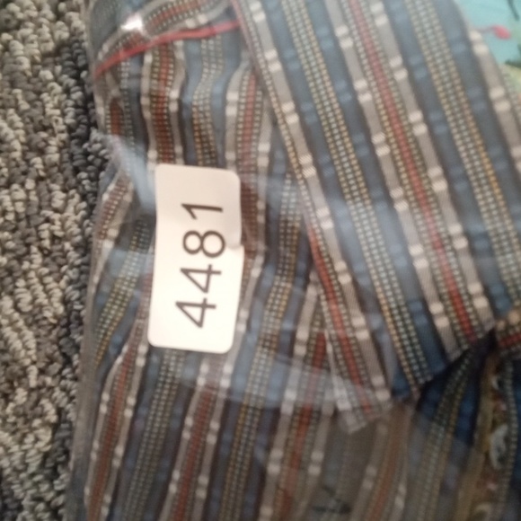 Robert Graham Mens Xl Striped Multicolor Long Sleeve Flip Cuff - Picture 10 of 10